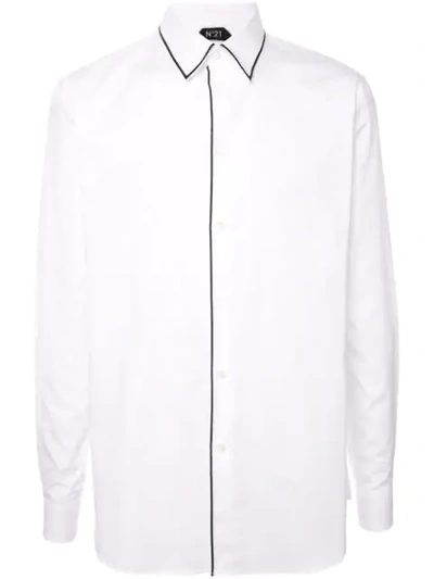 Shop N°21 Long-sleeve Poplin Shirt In White