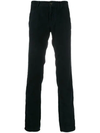 Shop Incotex Corduroy Straight-leg Trousers In Blue