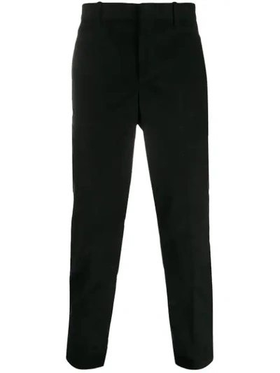 Shop Neil Barrett Zipped Ankle Trousers In Black