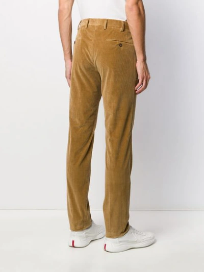 Shop Pt01 Slim Corduroy Trousers In Brown