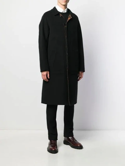 Shop Hevo Single-breasted Mid-length Coat In Black