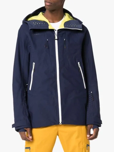 Shop Mammut Delta X Sota Goretex Hooded Hardshell Jacket In Blue