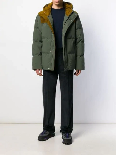 Shop Acne Studios Hooded Blouson In Green