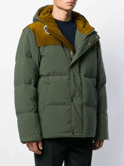 Shop Acne Studios Hooded Blouson In Green