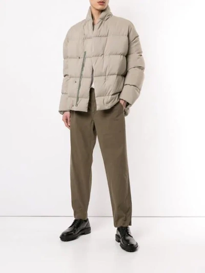 Shop Kazuyuki Kumagai Concealed Fastening Puffer Jacket In Brown
