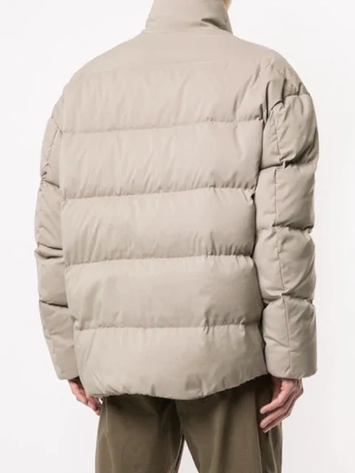 Shop Kazuyuki Kumagai Concealed Fastening Puffer Jacket In Brown