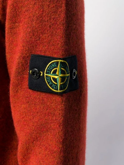 Shop Stone Island Half-zip Hoodie In Orange