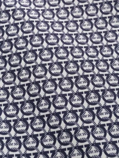 Shop Ferragamo Monogram-print Cotton Shirt In Blue