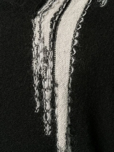 Shop Ann Demeulemeester Intarsia Knit Detail Jumper In Black