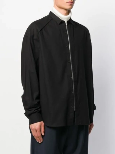 Shop Juun.j Cotton Shirt Jacket In Black