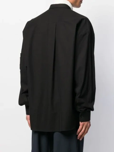 Shop Juunj Cotton Shirt Jacket In Black