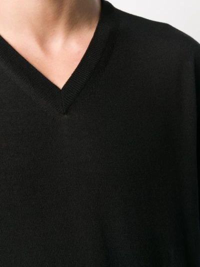 Shop Canali V-neck Jumper In Black