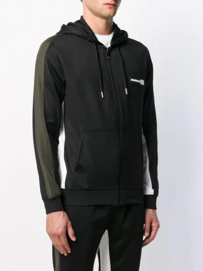 Shop Les Hommes Urban Zipped-up Hoodie In Black