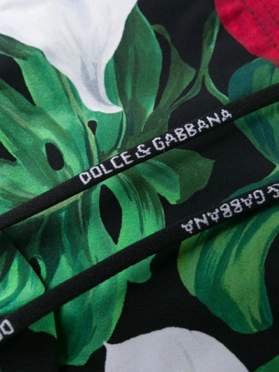 Shop Dolce & Gabbana Anthurium Print Swimming Trunks In Black