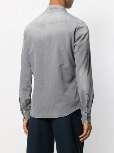 Shop Dondup Gradient Denim Shirt In Grey