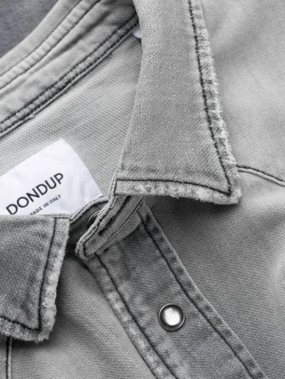 Shop Dondup Gradient Denim Shirt In Grey