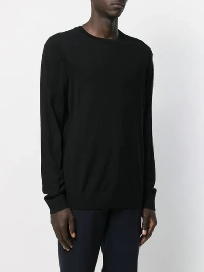 Shop Michael Kors Fine Knit Crew Neck Jumper In Black
