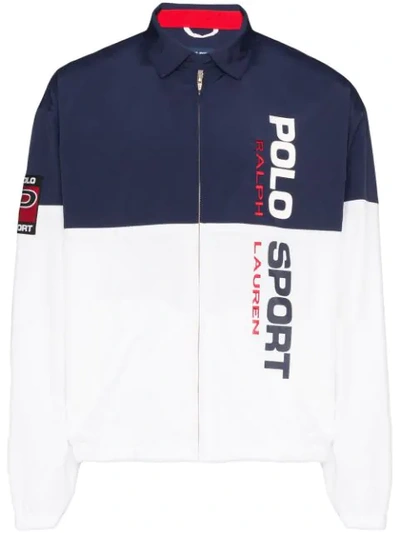 Shop Polo Ralph Lauren Colour-block Zipped Jacket In Blue