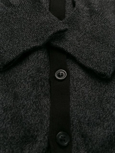Shop Maison Margiela Black Trim V-neck Cardigan - Grey