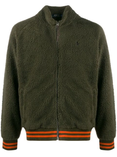 Shop Polo Ralph Lauren Striped Detail Jacket In Green