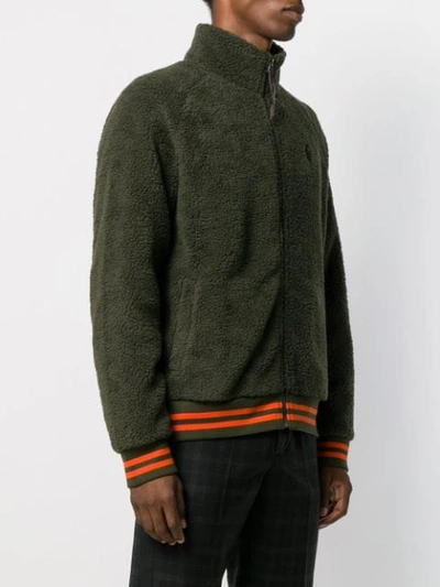 Shop Polo Ralph Lauren Striped Detail Jacket In Green