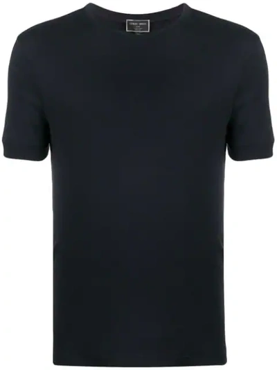 Giorgio Armani Crew Neck T-shirt In Blue
