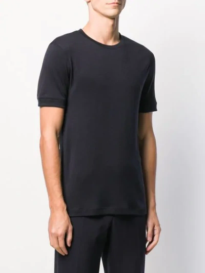 Giorgio Armani Crew Neck T-shirt In Blue