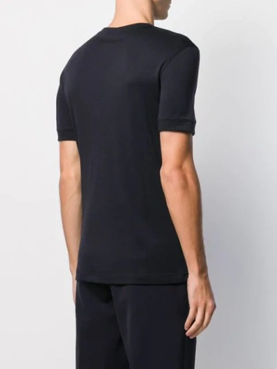 Giorgio Armani Crew Neck T-shirt In Blue