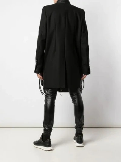 Shop Rick Owens Faux Leather-panelled Coat In Black