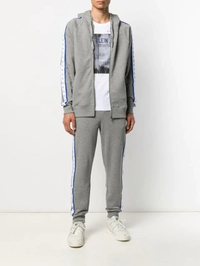 Shop Calvin Klein Jeans Est.1978 Logo Tape Track Pants In Grey