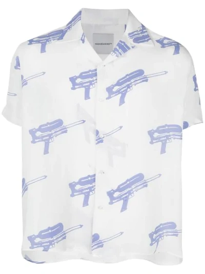 Shop Nasaseasons Water Guns Print Shirt In White ,blue