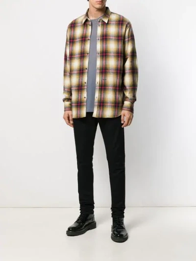 Shop Dsquared2 Checked Long Sleeve Shirt In Gold
