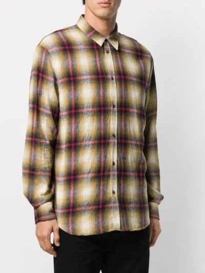 Shop Dsquared2 Checked Long Sleeve Shirt In Gold