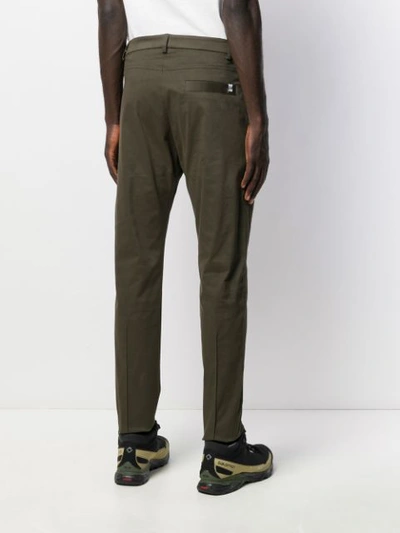 Shop Les Hommes Urban Urban Zip Detail Tailored Trousers In Green