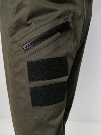 Shop Les Hommes Urban Urban Zip Detail Tailored Trousers In Green