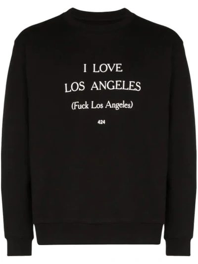 Shop 424 I Love La Sweatshirt In Black