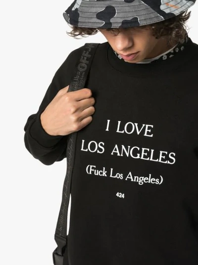 Shop 424 I Love La Sweatshirt In Black