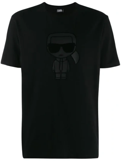 Shop Karl Lagerfeld Ikonik Print T-shirt In Black