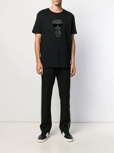 Shop Karl Lagerfeld Ikonik Print T-shirt In Black