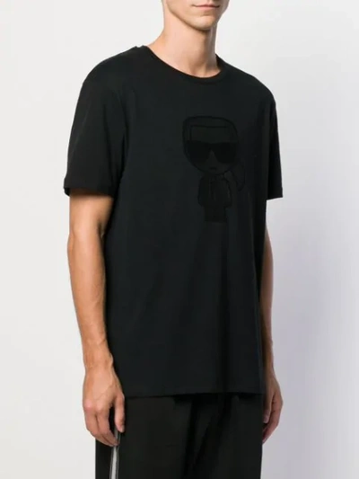 Shop Karl Lagerfeld Ikonik Print T-shirt In Black