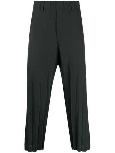 Shop Issey Miyake Pleated Detail Trousers In Black