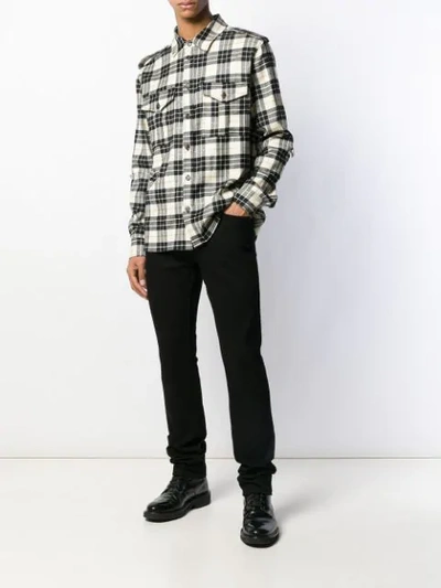 Shop Ih Nom Uh Nit Checked Flap Pocket Shirt In White