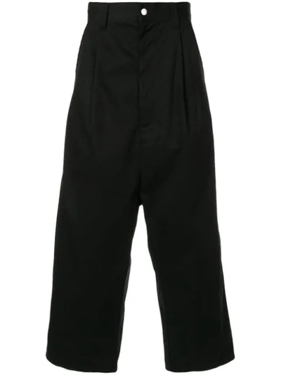 Shop Kidill Wide Leg Cargo Trousers In Black