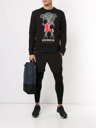 Shop Blackbarrett Boxing Bear Print Sweatshirt In Black