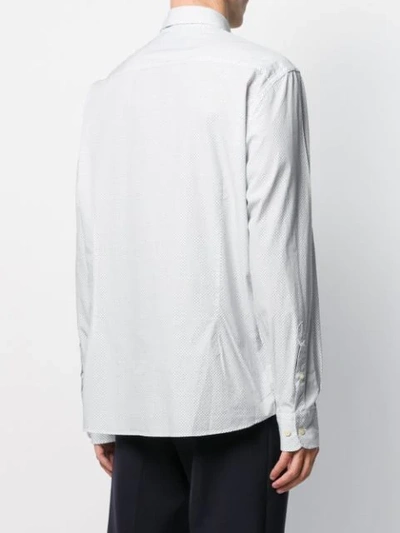 Shop Hackett Microprint 'h' Regular Shirt In White