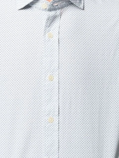 Shop Hackett Microprint 'h' Regular Shirt In White