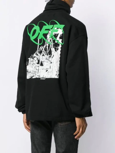 Shop Off-white Oversized-sweatshirt Mit Print - Schwarz In Black