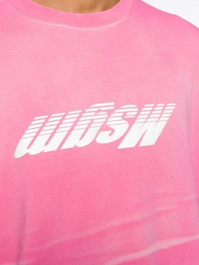 Shop Msgm Creased-detail Upside-down Logo Sweatshirt In Pink