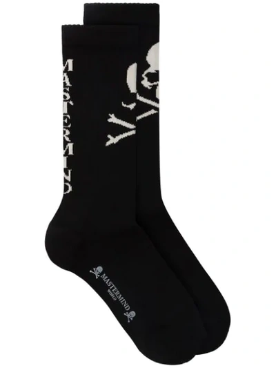 Shop Mastermind Japan Skull Motif Socks  In Black