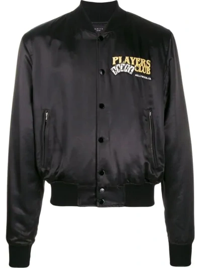 Shop Amiri Players Club Bomber Jacket In Black